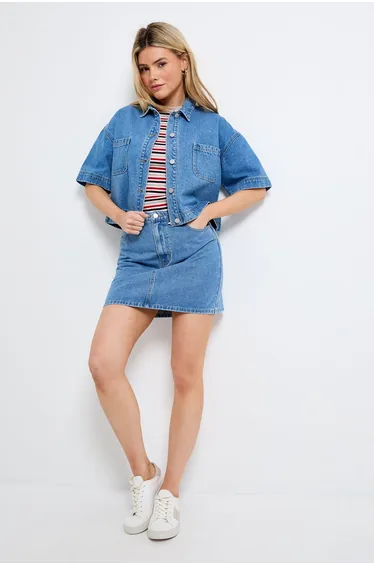 Boxy Cropped Denim Jacket