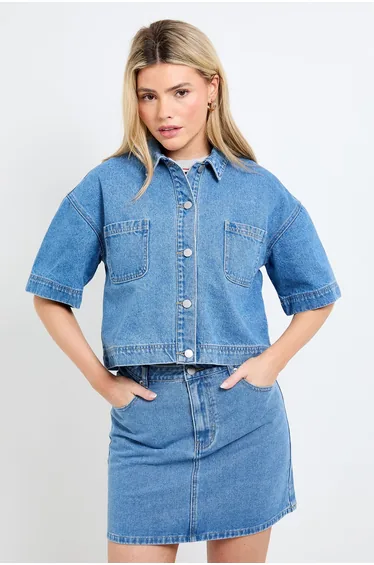 Boxy Cropped Denim Jacket