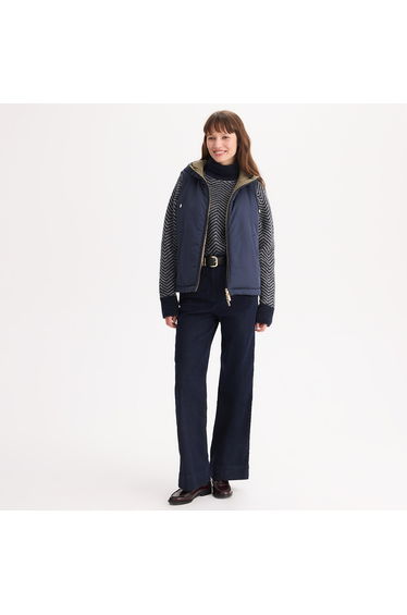 Sleeveless Reversible Padded Jacket with Hood