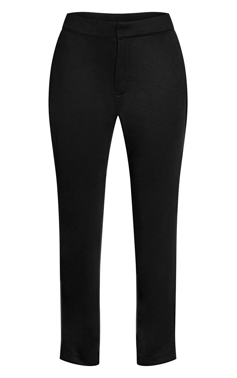 Black Tailored Mid Rise Cigarette Trousers Prettylittlething Black :  Trousers : VogaCloset Oman