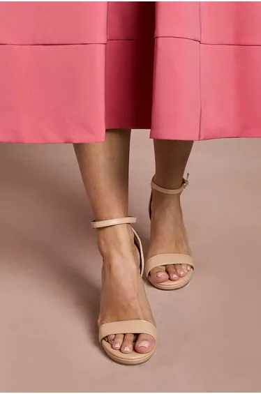 Talia Faux Leather Platform High Heeled Sandals