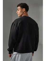 Man Active Training Dept Boxy Embossed Sweatshirt - black - 1