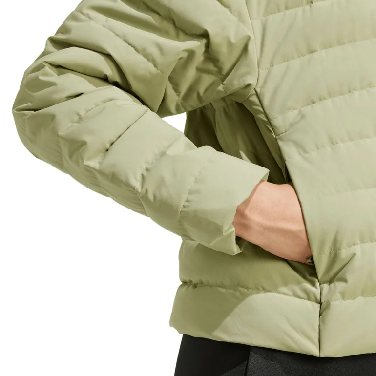 Women's adidas Helionic Light Down Jacket in Green - 6