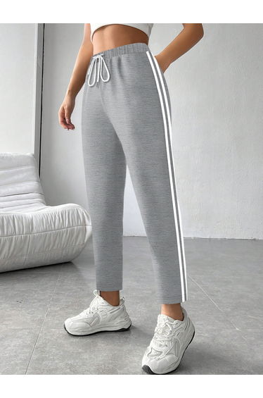 Grey Side Stripe Detail Joggers