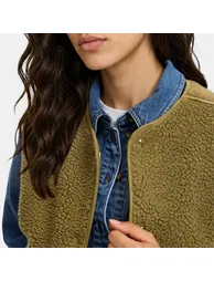 Oversized Sleeveless Cardigan in Sherpa - 3