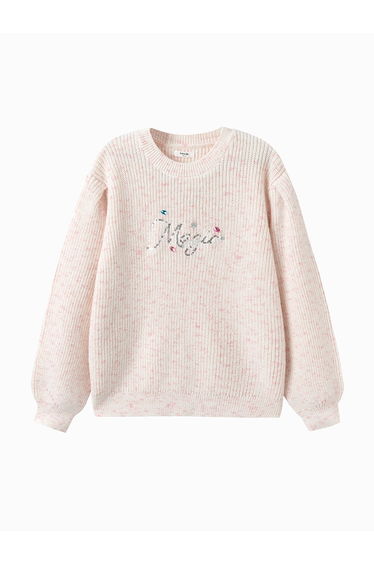 Girls' Knitted Pullover With Sequin