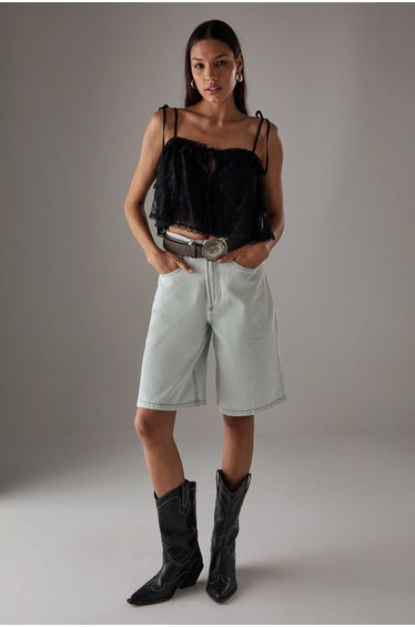 Bohemian Lace Strappy Cropped Cami Top