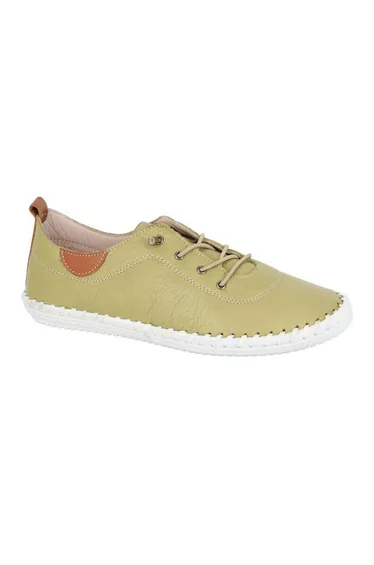 Mod Comfys Womens/Ladies Leather Trainers - Pistachio Green