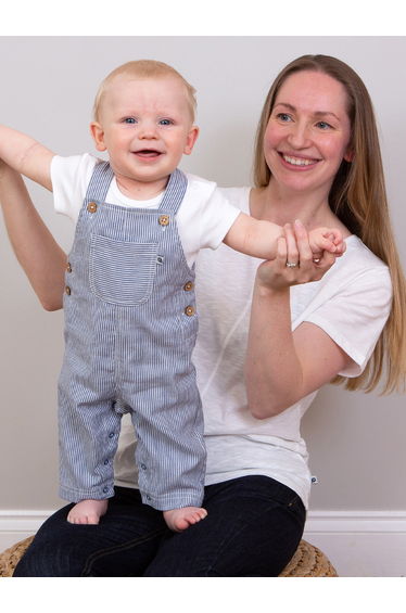 Ticking dungarees