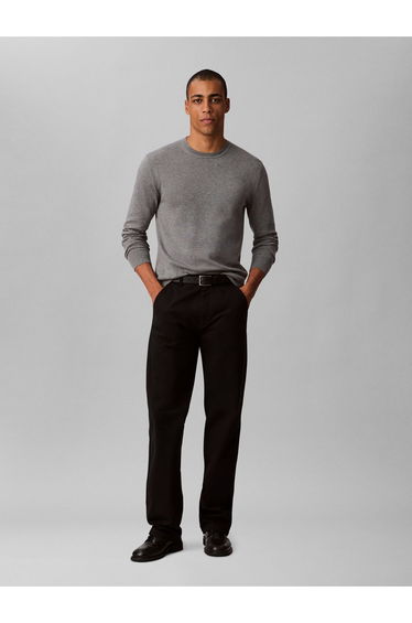 Long Sleeve Supima Cotton Crew Neck Jumper Grey