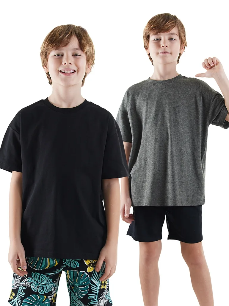 Boy's Basic Oversize 2-Piece T-shirt Set