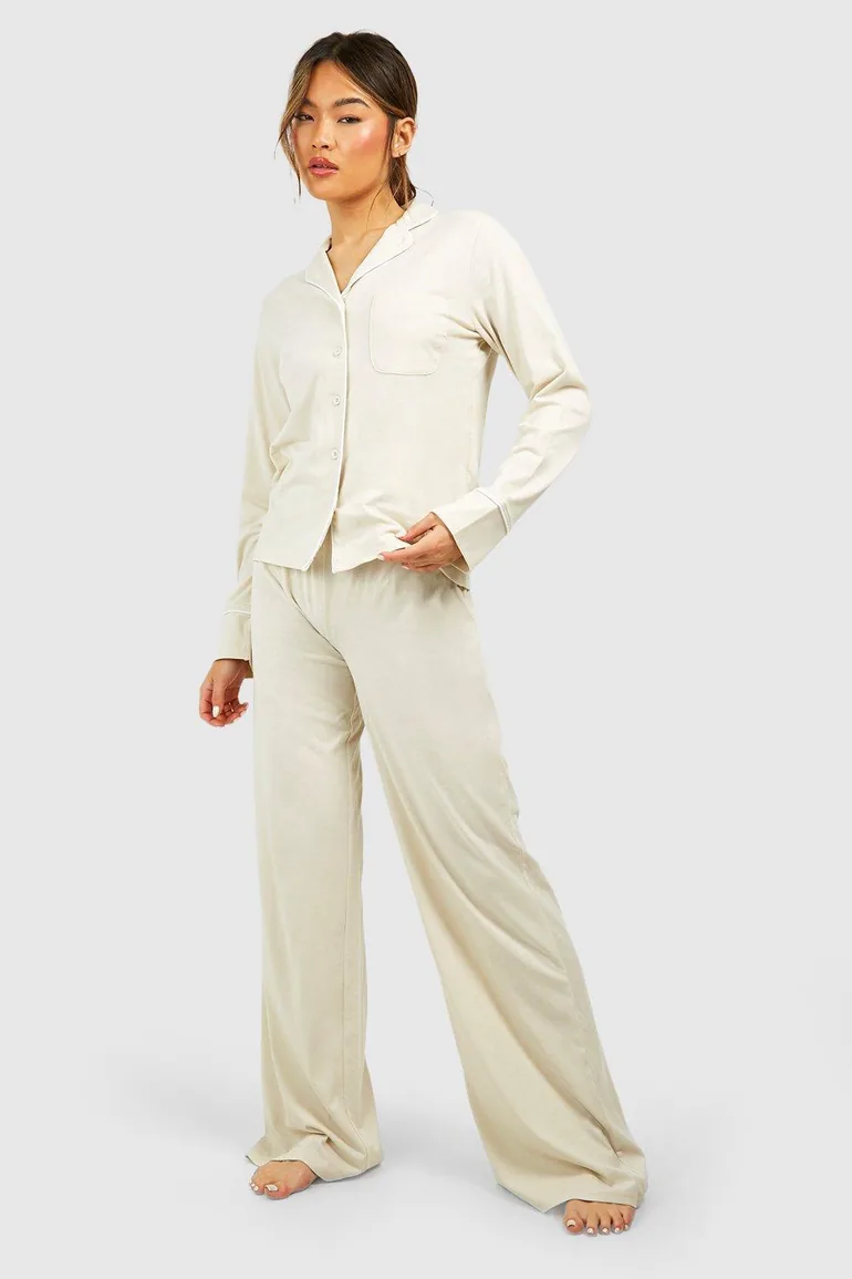 Wide Leg Tie Waist Lounge Trouser - 2