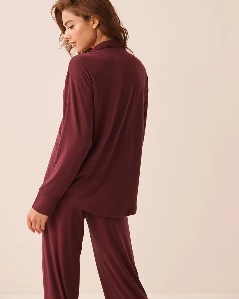 Modal Long Sleeve Button-down Shirt - 1