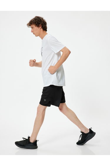 Sports Shorts Tights Geometric Printed Waist With Pocket Detail