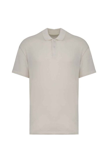 Native Spirit Mens Pique Drop Shoulder Polo Shirt - Ivory