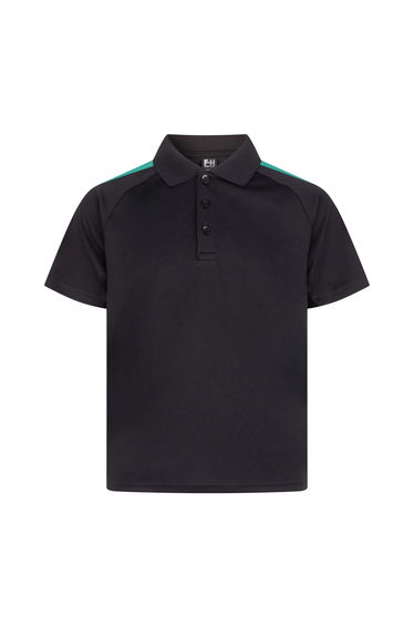 Finden & Hales Childrens/Kids Team Polo Shirt - Black/Emerald