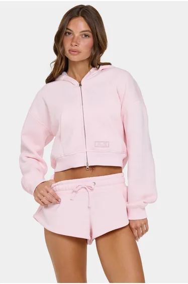 Oversized Zip-Up Hoodie in Sorbet