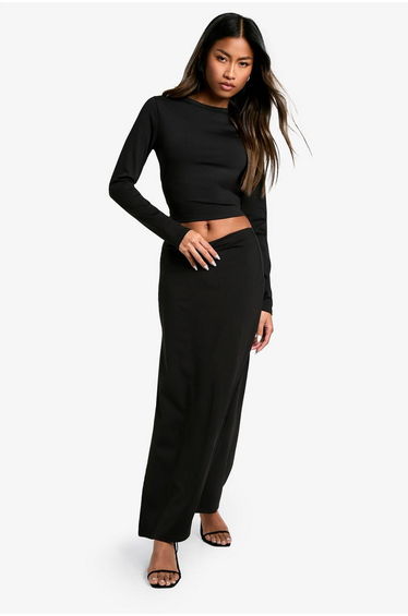 Sculpting Slinky Crew Neck Long Sleeve Top