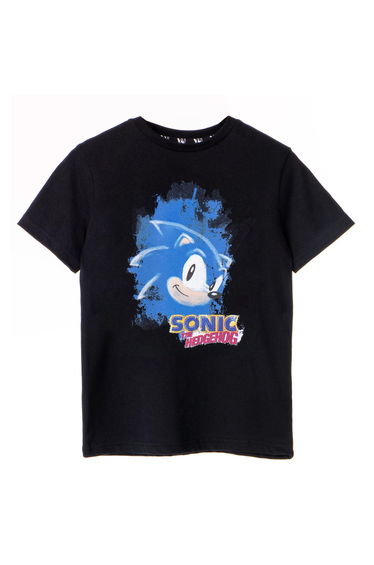 Sonic The Hedgehog Boys Watercolour Short-Sleeved T-Shirt - Black