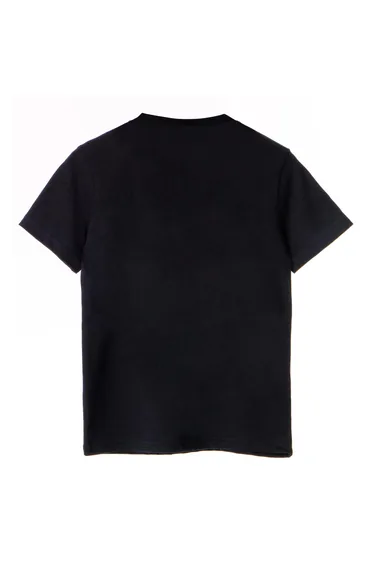 تيشيرت قطن أسود بطبعة