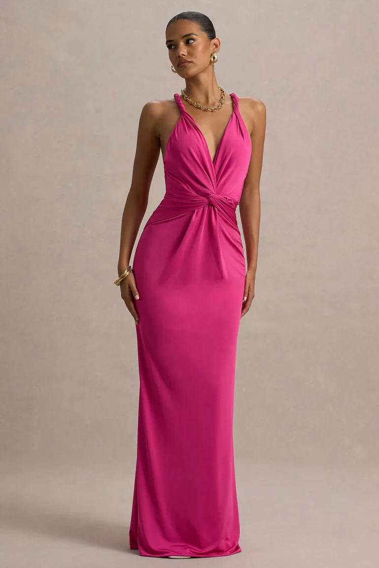 hot pink plunge dress Hot Pink Appliques Plunge V Lace-Up Short Homecoming Dresses PD483 Pgmdress