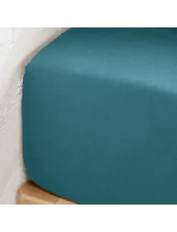 شرشف سرير كتان مغسول بحواف مطاطية لمراتب سميكة - 3