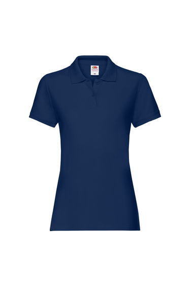 Fruit Of The Loom Ladies Lady-Fit Premium Short Sleeve Polo Shirt - Navy
