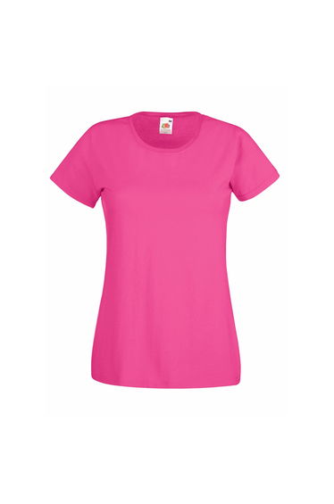Womens/Ladies Value Fitted Short Sleeve Casual T-Shirt - Hot Pink