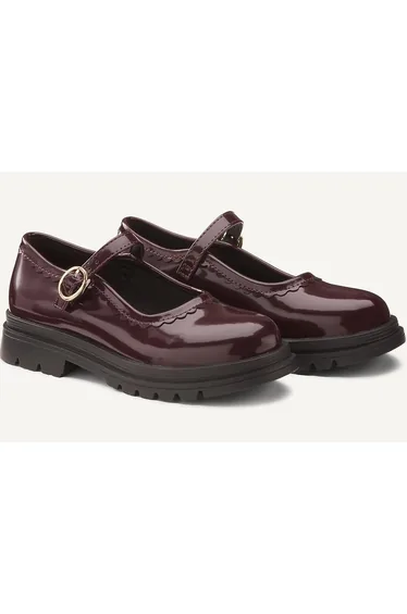 Kids Patent Notched Sole Mary Jane Ballet Pumps