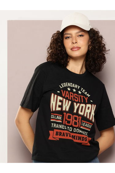 Women Oversized Crew Neck T-Shirt