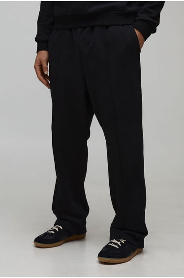500GSM Heavyweight Baggy Drop Crotch Jogger - black