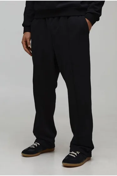 500GSM Heavyweight Baggy Drop Crotch Jogger - black