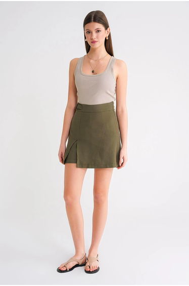 Mixray Mini Skirt with Slit