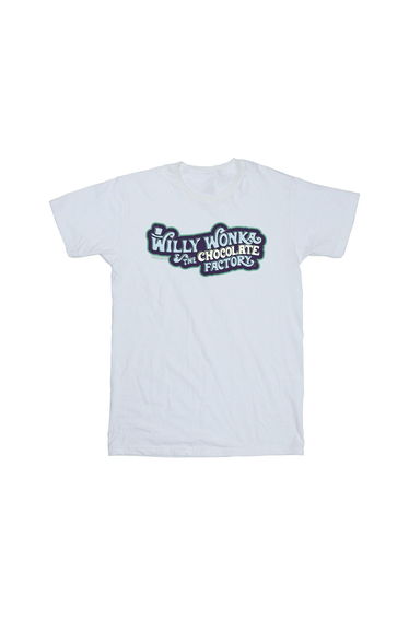 Willy Wonka Boys Chocolate Factory Logo T-Shirt - White