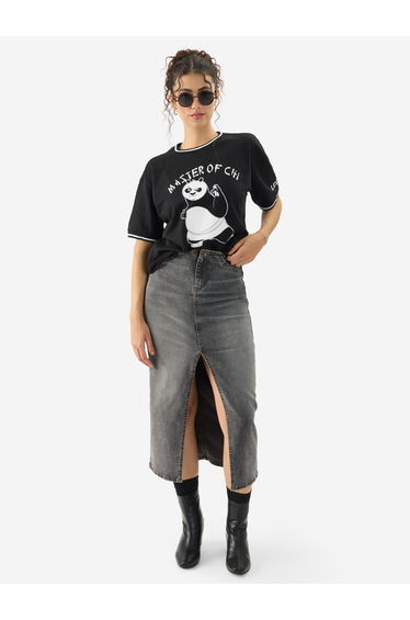 Black Kung Fu Panda Graphic Relaxed Fit T-Shirt