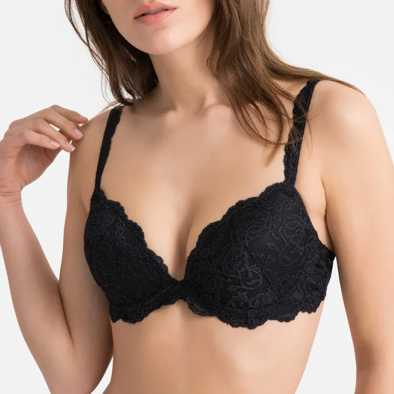 Deça Underwired Padded Push-Up Bra in Floral Lace - 3