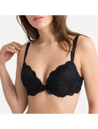 Deça Underwired Padded Push-Up Bra in Floral Lace - 3