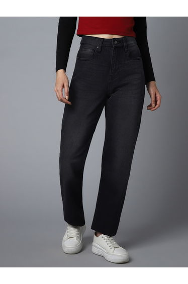 High Rise Dark Wash Regular Fit Jeans