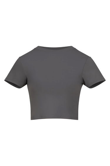 Awdis Womens/Ladies Recycled Crop T-Shirt - Platinum Grey