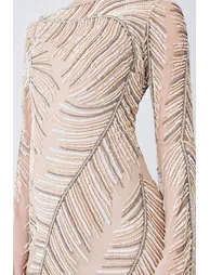 Petite Feather Crystal Embellished Maxi Dress - 2