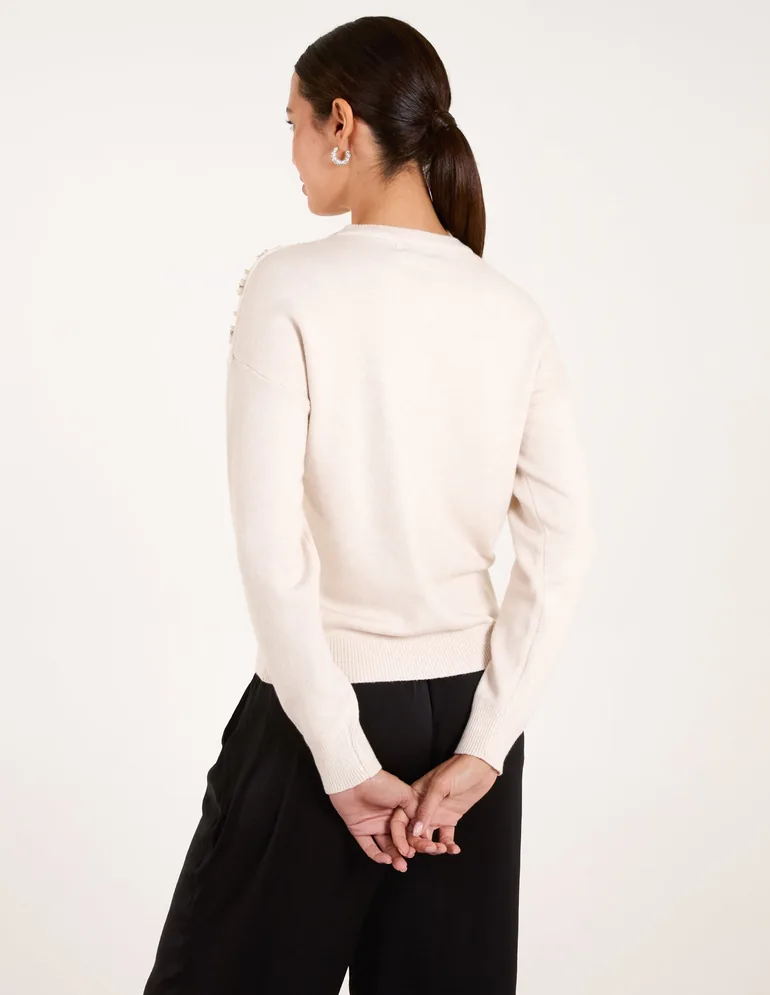 Pearl Flower Embellishment Jumper - 4