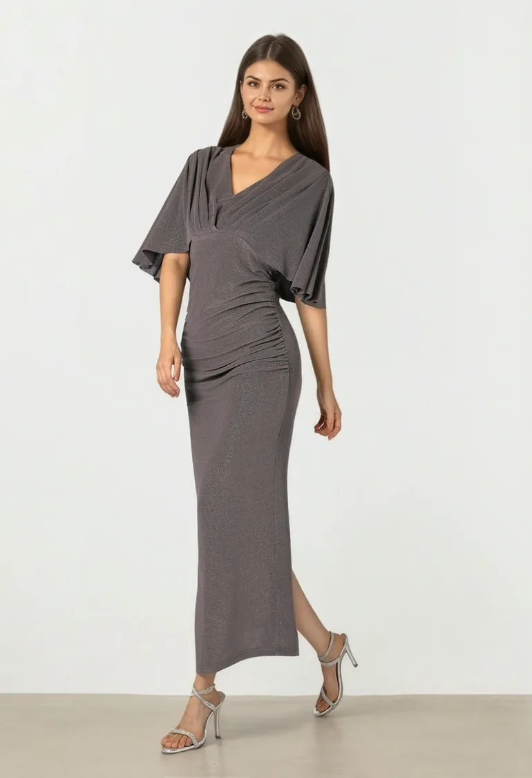 dark grey jersey dress Gucci DOUBLE JERSEY DRESS, GREY / M