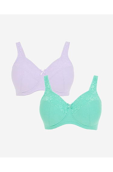 2 Pack New Sarah Full Cup Non Wired Bras