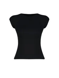 Black Moon Sleeve Fitted Stretchy Knitted Blouse - 6