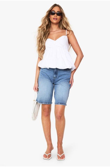 Puffball Poplin Cami - white