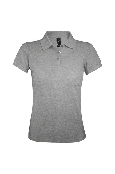 SOLs Womens/Ladies Prime Pique Polo Shirt - Grey Marl