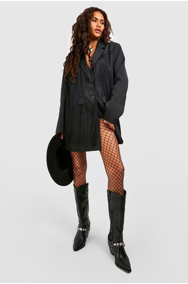 Single Fishnet Tights - black