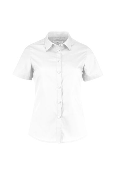 Kustom Kit Womens/Ladies Short Sleeve Poplin Shirt - White