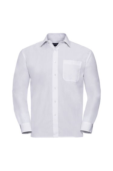Russell Collection Mens Long Sleeve Shirt - White