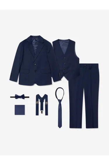 SUITLAB Boys 7 Piece Suit Set in Navy